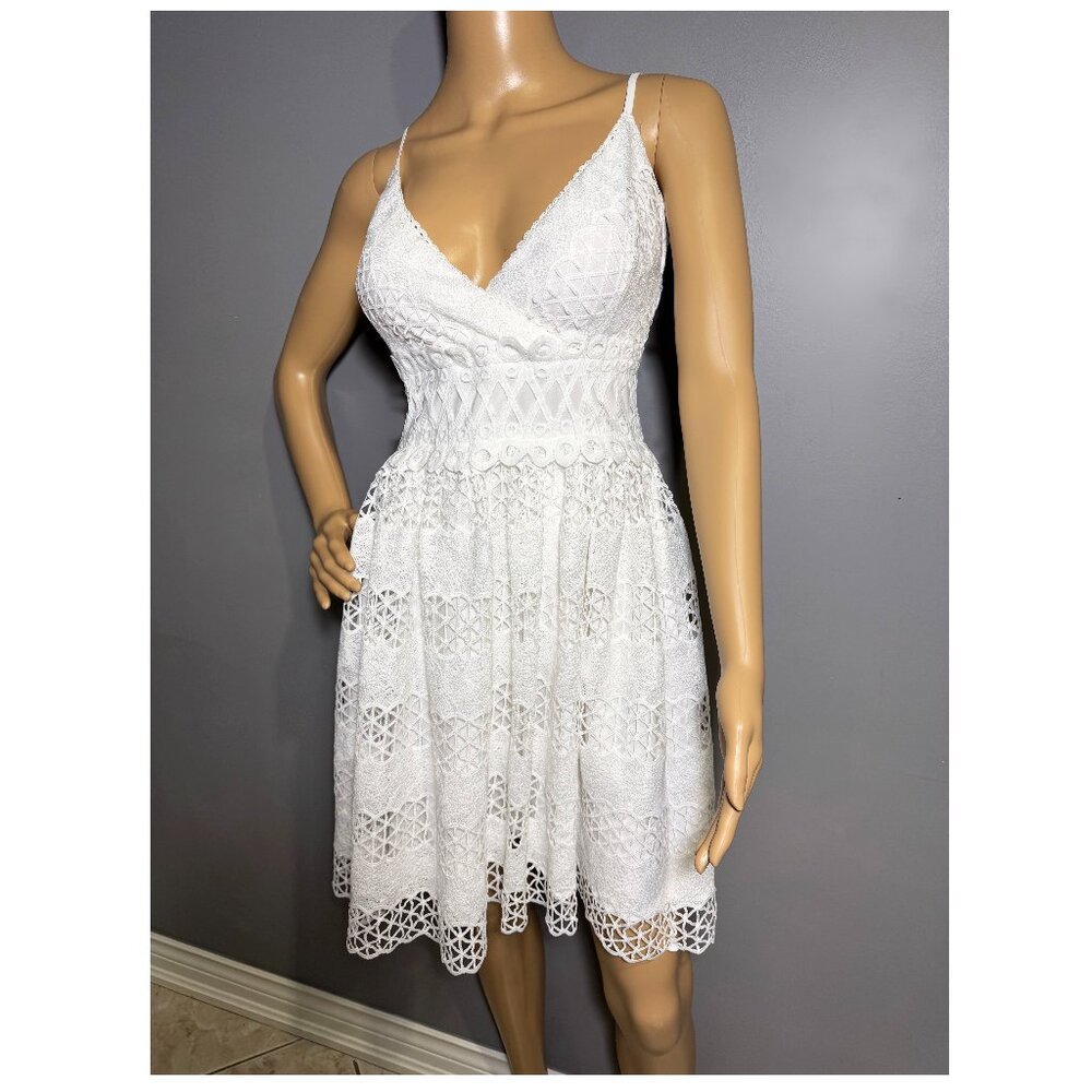 Guess White Lace Fit & Flare Dress – Elegant Boho Chic